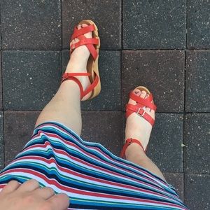 RARE vintage red 1940s Flexiclogs